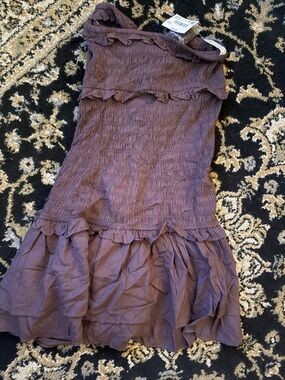 American Eagle Strapless Ruffled Smocked Mini Dress - New with tags Size XL
